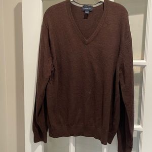 Lands End Mens Cotton V-Neck Sweater Size Large